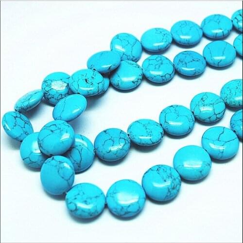 52 pieces/lot crack blue turquoisee fashion diy beads charms jewelry findings and accessories size 16mm