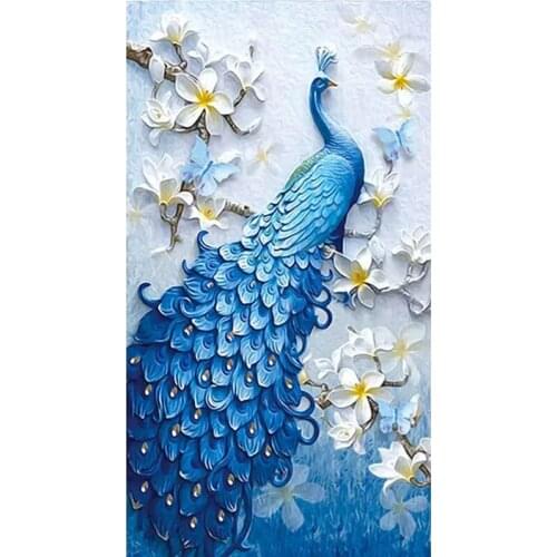 Kexiznu Full 5D DIY Square Round Diamond Painting"peacock Animal"diamond Embroidery Cross Stitch Mosaic Bedroom decoration Gift