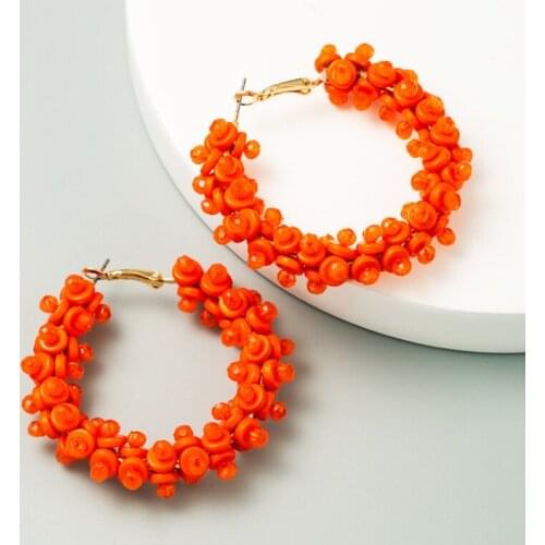 Free Shipping HER034 50Pairs/lot Alloy Floral Earring W Resin Beads Ear Nail Fashion Women Wearing Jewelry Wholesales