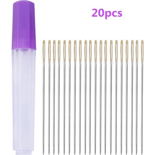 MIUSIE 20Pcs/set Large Leather Hand Sewing Needles Gold Eye Needle Embroidery Tapestry Home Wool DIY Sewing Accessories in Bott