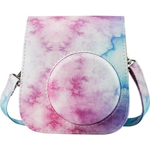 Color Mist PU Leather Case Bag Protective Cover For Fujifilm Instax Mini 11/9/8 Camera with Shoulder Strap