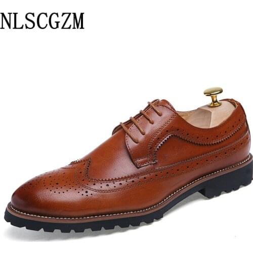 Office 2021 Business Suit Formal Shoes Men Brogue Shoes Men Italian Coiffeur Men Dress Shoes Leather Wedding Dress Zapato Hombre