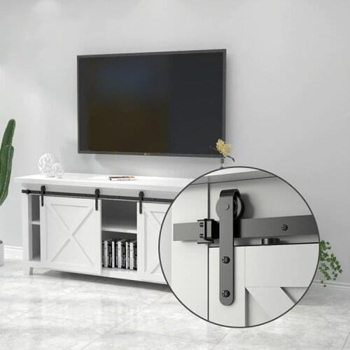 Door Sliding Barn Household Working Wood Doors Track Hardware Interior Cabinet Closet Hanging Rail Set Smooth Silent Barns