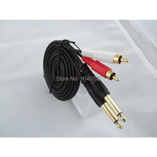 Double 6.5/6.3 turn double lotus double 6.35 turn 2 rca cable lines to the audio signal amplifier Signal lines 5M 16ft