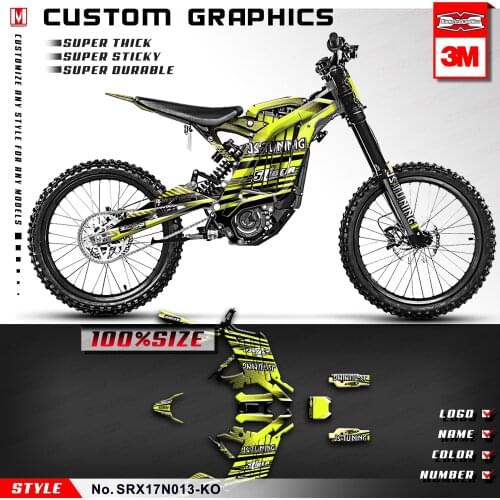KUNGFU GRAPHICS Motorcycle Self Adhesive Custom Stickers for Sur-Ron Light Bee X/S Electric Bike (Style no. SRX17N013-KO)
