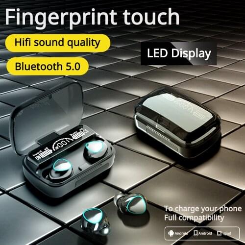 JIETMT M10 TWS Bluetooth 5.1 Earphones 2200mAh Wireless Headphone Earphone Stereo Sports Waterproof Headsets With Microphone