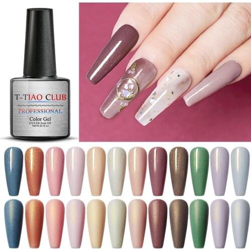 T-TIAO CLUB Holographic Sparkling Nail Gel Polish Laser Shimmer Glitter Sequins Soak Off UV LED Gel Lacquer Manicure Design