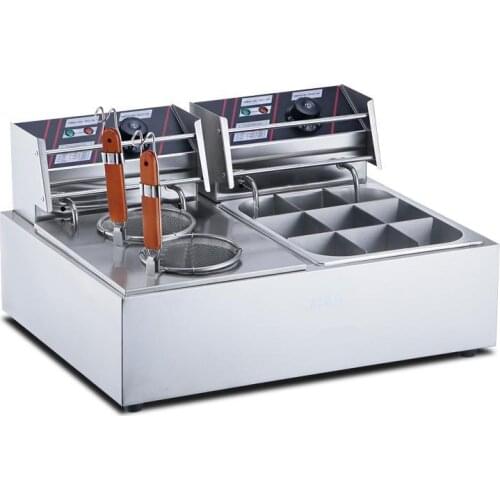 Commercial electric 9-grids oden machine and 2 baskets pasta cooker kanto boiler and noodle cooking machine in 2 tanks 12 liters