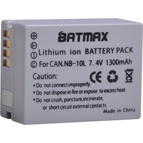 1Pcs NB10L NB 10L Digital Camera Battery Pack for Canon G1X G15 G16 SX40HS SX50HS SX60HS SX40 SX50 SX60 HS Camera (1300mAh)