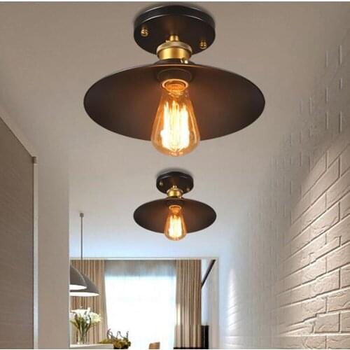 Corridor Lights Wrought Iron Lamp Ceiling Lamps Dinning Room Lampshade Hanging Lamp Fashion Strong Durable E27 Black