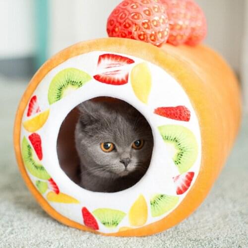 Pet mat pet plush cat dog mat kennel winter warm tunnel fruit cat litter pet stairs pet ball grass