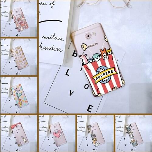 Soft Phone Case Silicone For Samsung Galaxy C9 C7 C5 Pro Cute Dog Cat Kawaii Puppy Soccer Back Cover For Samsung Galaxy C5 C7 C8
