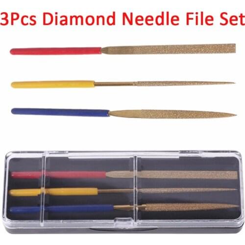 3Pcs Diamond Mini Needle File Set for Jewelry Polishing Tool Ceramic Glass Stone Hobbies and Crafts
