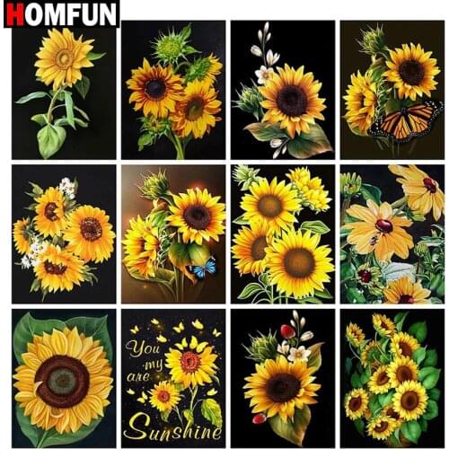HOMFUN Full Square/Round Drill 5D DIY Diamond Painting "Sunflower theme" Embroidery Cross Stitch 5D Home Decor Gift