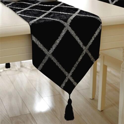 NEW Galaxy Fashion Modern Table Runner Ironing Diamond 2 Layers Runner Table Cloth With Tassels Cutwork Embroidered Table Runner