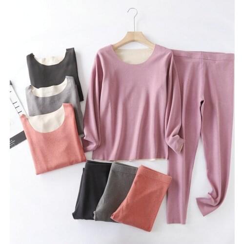 Fdfklak Long Sleeve Trousers Pijama Feminino Pink Pajamas For Women Suits 2 Piece Set Autumn Winter Slim Warm Sleepwear