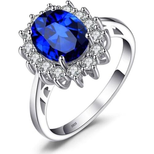 Popular High-grade Blue Zircon Engagement Ring Personality Simple Jewelry Ladies Fashion Exquisite Luxury Jewelry Gifts