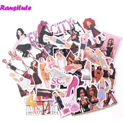 R276 22pcs/setSex And The City PVC Waterproof Fun Sticker Toy Luggage Sticker Motorcycle And Suitcase Notebook Sticker