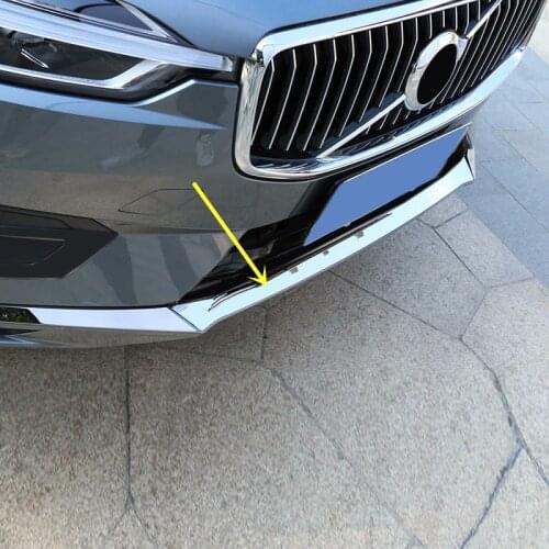 Car Styling 3PCS Stainless Steel Chromed Front Bottom Bumper Cover Decoration Trim For VOLVO XC60 2018 (Not fit for Sport Model)