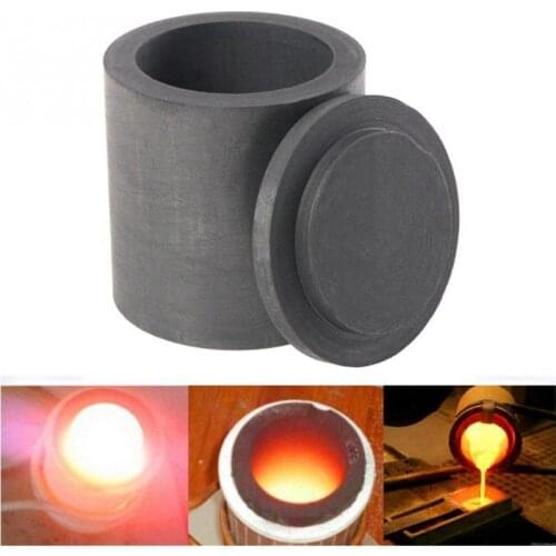 40*40mm High-purity Melting Graphite Crucible Good heat transfer performance for High-temperature Metal Smelting Tools With Lid
