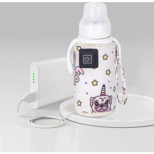 USB Milk Water Warmer Travel Stroller Insulated Bag Baby Nursing Bottle Heater Mug Portable Storage Bag With Data Line Drop Ship