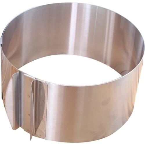 Circle Foam Ring Cake Baking Tool Stainless Steel Retractable Three Size Shape Adjustable Bakeware Silver for Kitchen Accessory