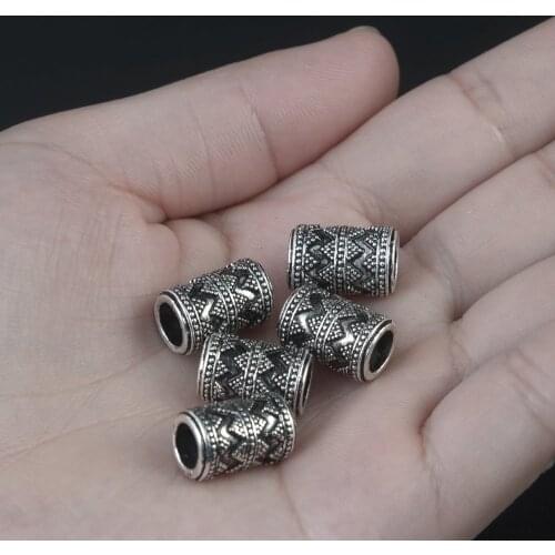 Viking Runes Beard Beads for Hair Dreadlock Beads Norse Bead Hair Charm Findings Braided Hair Accessories