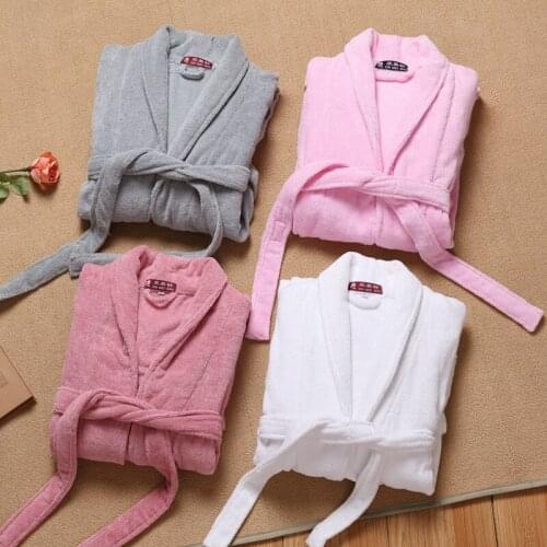100% Cotton Bathrobe Women Thick Towel Fleece Bathrobe Winter Autumn Terry Pajamas Nightgown Sleepwear long Home Nightwear