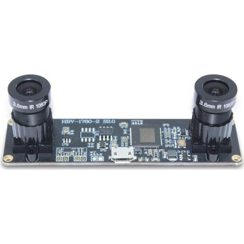 1MP OV9732 Dual Lens 3D Synchronous Cmos Usb Camera Module With Standard UVC Protocol