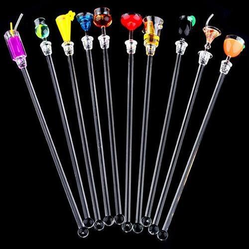 10Pcs Mixed Bar Puddler Muddler Stirring Ladle Stirrer Swizzle Sticks Cocktail Picks