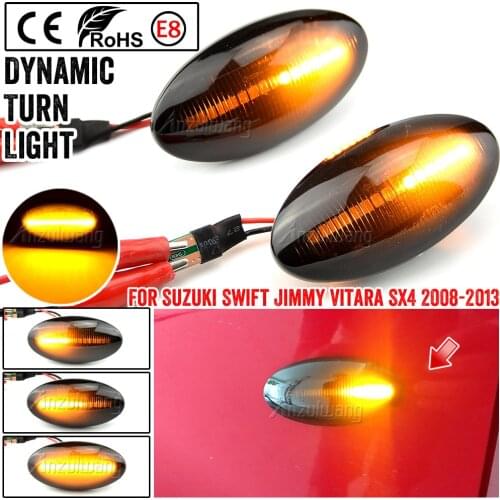 2pcs Dynamic LED Side Marker Turn Signal Lights Indicator Amber Repeater Car Lights For Suzuki Swift Jimmy Vitara SX4