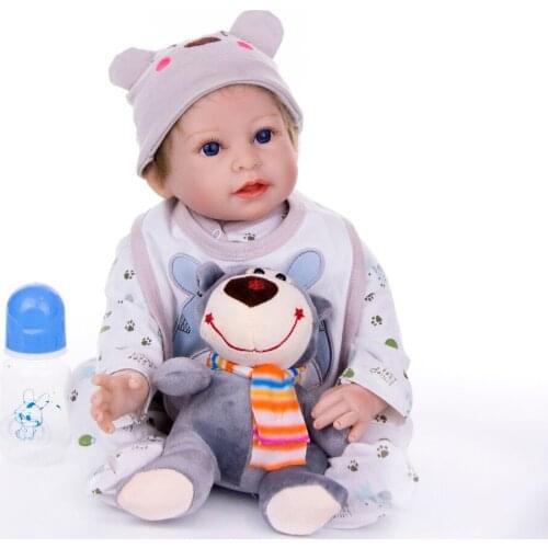 22"55cm Handmade Lifelike Baby Girl Doll Silicone Vinyl Reborn Newborn Dolls boy reborn doll bebe birthday gifts for children
