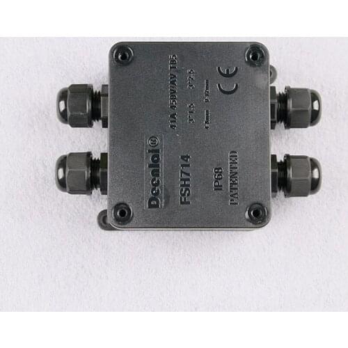 3.43 x 2.95x 1.77 Inch IP68 Waterproof UV Sunproof Outdoor 4 Way Cable Wire Connectors Junction Box 2 in 2 out with Terminal