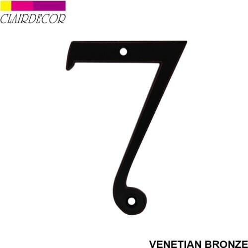 4 in Sold Zinc Modern House Number Hotel Home Door Number Outdoor Address Plaque Zinc Alloy Number for House Address Sign #7