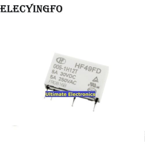 5pcs relay HF49FD-005-1H12T 4 feet normally open 5A250VAC HF49FA-005-1H1T
