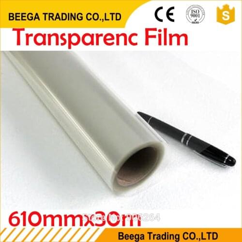 610mm*30m One Roll Transparence Inkjet&Laser Waterproof Transparency Screen Printing Transfer Film