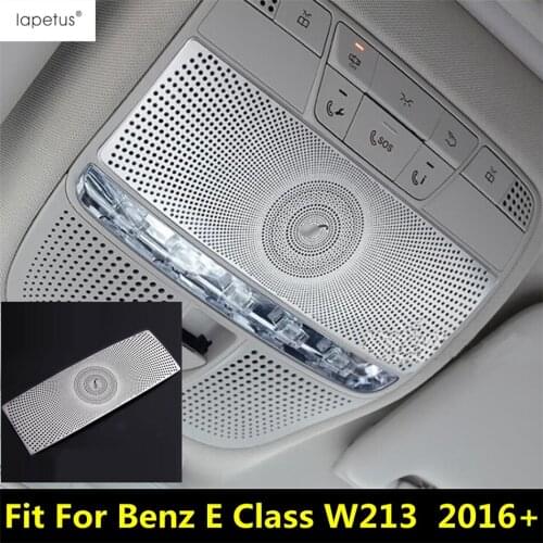 Lapetus Accessories Fit For Mercedes Benz E CLASS W213 2016 - 2021 Up Roof Reading Lights Lamp Decoration Molding Cover Kit Trim