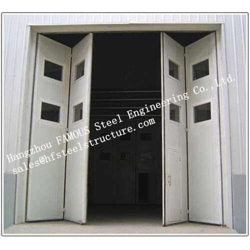 Aluminum Alloy Frame Upper Track Industrial Accordion Door for Aircraft Hangar
