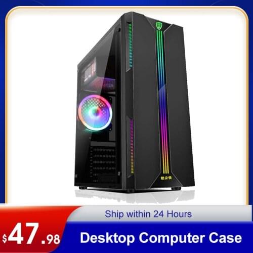 Desktop Computer Case ATX Full-view Side Transparent RGB PC Case Support ATX/Micro ATX/Mini ITX Cooling Fan/330mm Graphics Card