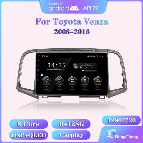 For Toyota Venza 2008-2016 car multimedia video player GPS navigation radio Android 10.0 Carplay 6+128G