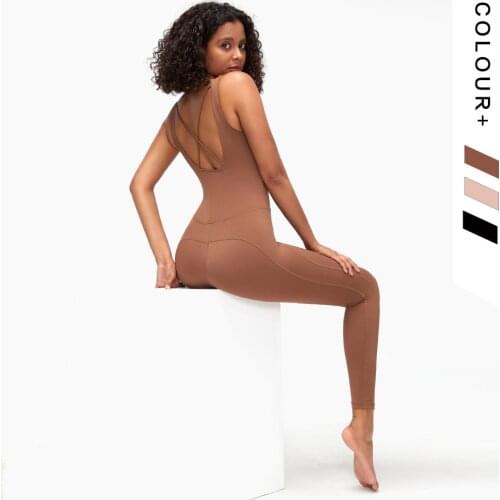 European and American new aerial yoga suit one-piece body training fitness beauty back ballet dance one-piece suit fan