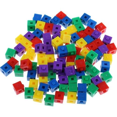 MagiDeal 200x 1cm Party Bag Fillers Kids Stacking Cubes Construction Blocks Pop Linking Cube for Educational Toys
