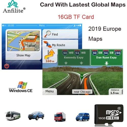 GPS accessories 16G gps maps sd card 2020 latest Map for WinCE car gps navigation map Europe/Russia/USA/CA/AU/Israel Car gps map