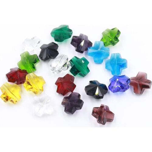 Crystal Cross Beads Charms Faceted Beads 14MM 20PCS Pendant Jewelry Findings Loose Beads Austria Accessories Crystal Beads