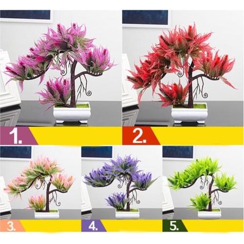 Artificial Plants Pine Bonsai Small Tree Pot Plants Fake Flowers Potted Ornaments For Office Home Decoration Hotel Garden Decor