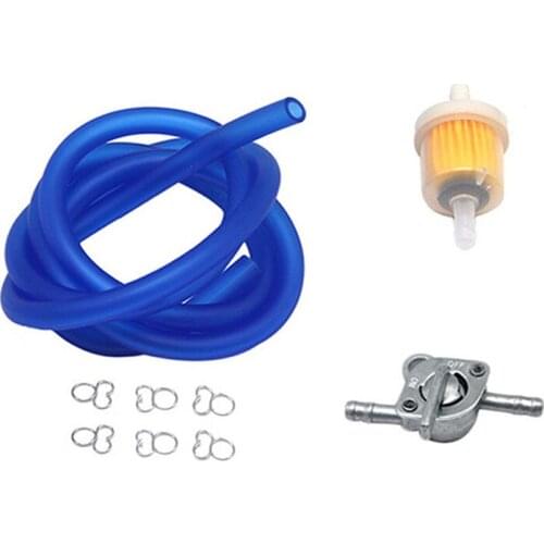 6mm Motorcycle Petrol Fuel Tap Valves On/Off Switch + Oil tube+Oil filter Inline Bike or Scooter Corrosion protection