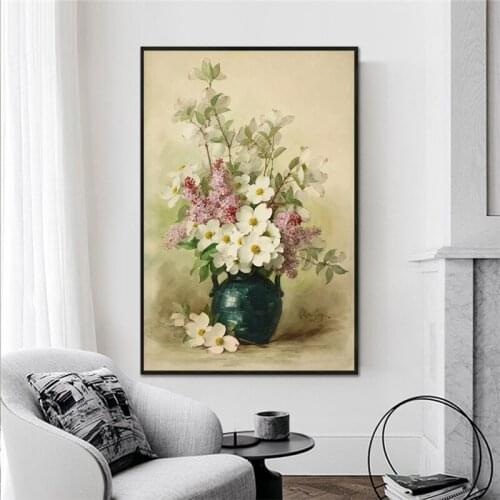 Classic Flower Oil Painting on Canvas Art Cuadros Valentines Day Decor Posters and Prints Nordic Wall Picture for Living Room