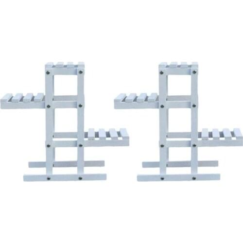 2 Pieces of White Wooden Flower Stand, Decorative Shelf, Three-Layer Flower Stand, Garden Balcony Plant Display Stand