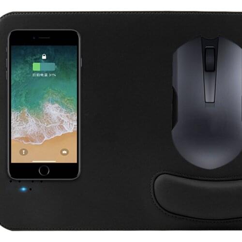 CHYI Ergonomic Mouse Pad Imitation Leather Mousepad Soft Wrist Rest Mause Pad Wrist Healing Mice Wireless Charging For Phone