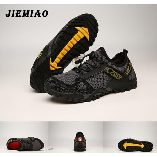 JIEMIAO Classic Men Women Hiking Shoes Summer Mesh Breathable Men Sneakers Outdoor Trail Trekking Mountain Climbing Sports Shoes
